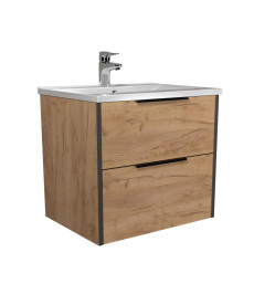 Тумба підвісна Мийдодір Line Craft 70 з раковиною Rodeo ДСП дуб крафт 00-0008076