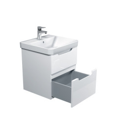 Тумба подвесная Мойдодыр Malaga 50-A с раковиной Vivace ДСП/МДФ белый глянец 00-0009158