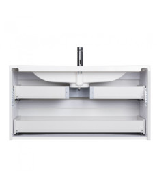 Тумба подвесная Мойдодыр Octavio 100-A с раковиной Cosmopolitan ДСП/МДФ белый глянец 00-0006529