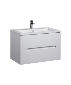 Тумба подвесная Мойдодыр Octavio 70-A с раковиной Cosmopolitan ДСП/МДФ белый глянец 00-0006720