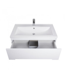 Тумба подвесная Мойдодыр Octavio 80-A с раковиной Cosmopolitan ДСП/МДФ белый глянец 00-0006531