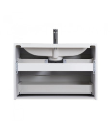 Тумба подвесная Мойдодыр Octavio 80-A с раковиной Cosmopolitan ДСП/МДФ белый глянец 00-0006531