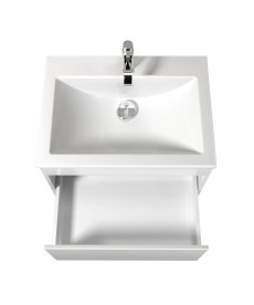 Тумба підвісна Мийдодір Prime 60-А з раковиною Como ДСП/МДФ білий глянець 00-0006137