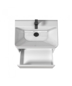 Тумба подвесная Мойдодыр Prime 60-А с раковиной Vivace ДСП/МДФ белый глянец 00-0008656