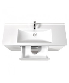 Тумба подвесная Мойдодыр Сорренто 120-А с раковиной Creavit SU-120 ДСП/МДФ белый глянец 00-0006365