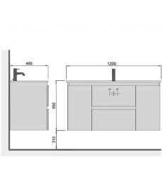 Тумба подвесная Мойдодыр Сорренто 120-А с раковиной Creavit SU-120 ДСП/МДФ белый глянец 00-0006365