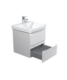 Тумба подвесная Мойдодыр Unik 50-A с раковиной Vivace ДСП/МДФ белый глянец 00-0009163