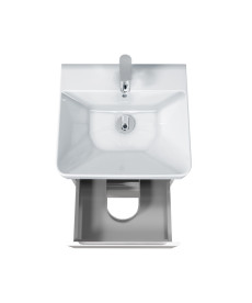 Тумба подвесная Мойдодыр Unik 50-A с раковиной Vivace ДСП/МДФ белый глянец 00-0009163