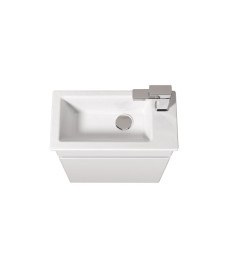 Тумба подвесная Мойдодыр Vela 50-А с раковиной Piccolo ДСП/МДФ белый глянец 00-0009271