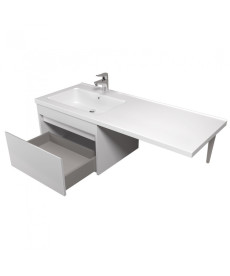 Тумба подвесная Мойдодыр Wing 60-А-W с раковиной Rodeo L ДСП/МДФ белый глянец 00-0008340