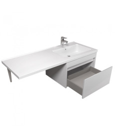 Тумба підвісна Мийдодір Wing 60-А-W з раковиною Rodeo R ДСП/МДФ білий глянець 00-0008341