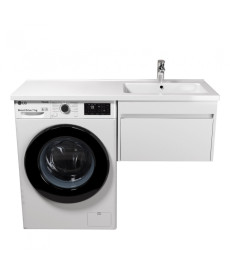 Тумба підвісна Мийдодір Wing 60-А-W з раковиною Rodeo R ДСП/МДФ білий глянець 00-0008341