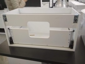 Тумба підвісна під раковину Volle Orlando 76 см зі стільницею МДФ / ДСП / штучний камінь білий глянець 15-35-76