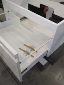 Тумба підвісна під раковину Volle Orlando 76 см зі стільницею МДФ / ДСП / штучний камінь білий глянець 15-35-76