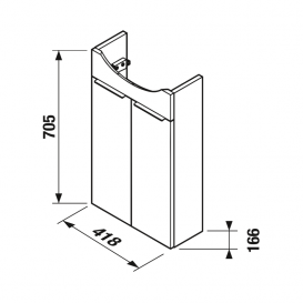 Тумба підвісна під міні-раковину Jika Tigo 45 см білий H40J2112005001