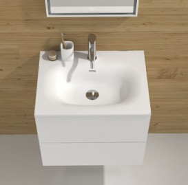 Тумба підвісна під раковину Istone Patience прямокутна МДФ білий матовий WD2932-0