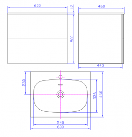 Тумба підвісна під раковину Istone Patience прямокутна МДФ білий матовий WD2932-0