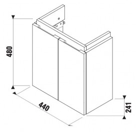 Тумба подвесная под раковину Jika Cubito 45 см 2 дверцы белый H40J4202005001