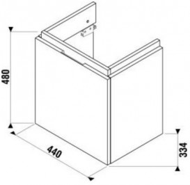 Тумба подвесная под раковину Jika Cubito 45x34 см дуб H40J4213015191