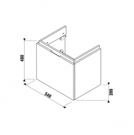 Тумба підвісна під раковину Jika Cubito 55 см венге H40J4223014611