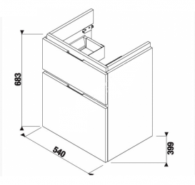 Тумба подвесная под раковину Jika Cubito 55 см дуб H40J4224025191