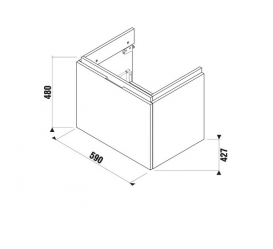 Тумба подвесная под раковину Jika Cubito 60 см дуб H40J4233015191