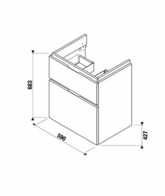Тумба подвесная под раковину Jika Cubito 60 см венге H40J4234024611