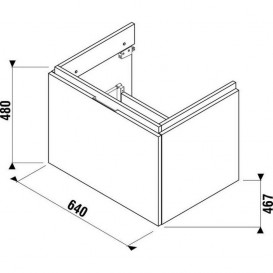 Тумба подвесная под раковину Jika Cubito 65 см дуб H40J4243015191