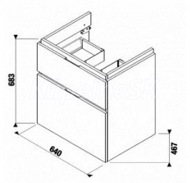 Тумба подвесная под раковину Jika Cubito 65 см белый H40J4244025001