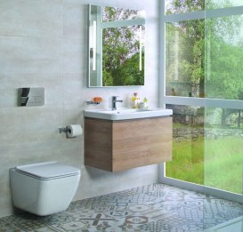 Тумба подвесная под раковину Jika Cubito 85 см дуб H40J4263015191