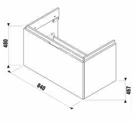Тумба подвесная под раковину Jika Cubito 85 см дуб H40J4263015191