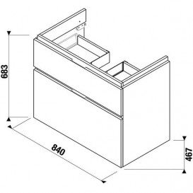 Тумба подвесная под раковину Jika Cubito 85 см дуб H40J4264025191