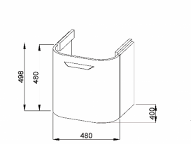 Тумба підвісна під раковину Jika Deep 50 см напівкругла ясен H4541314343401