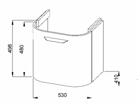 Тумба підвісна під раковину Jika Deep 55 см напівкругла золотий дуб H4541324343411