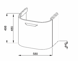 Тумба підвісна під раковину Jika Deep 60 см напівкругла золотий дуб H4541334343411
