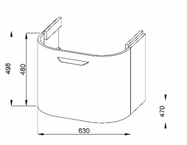 Тумба подвесная под раковину Jika Deep 65 см полукруглая золотой дуб H4541344343411