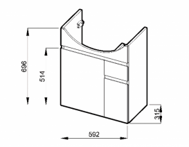 Тумба підвісна під раковину Jika Lyra Plus 65 см білий H4531320383001