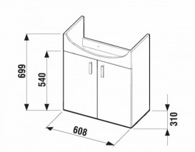 Тумба підвісна під раковину Jika Lyra Plus 65 см білий H4519624323001