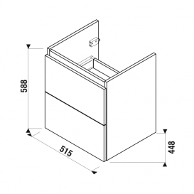 Тумба подвесная под раковину Jika Mio-N 55 см белый глянец H40J7134015001