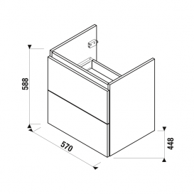 Тумба подвесная под раковину Jika Mio-N 60 см белый глянец H40J7144015001