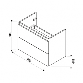 Тумба подвесная под раковину Jika Mio-N 80 см белый глянец H40J7164015001