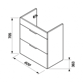 Тумба підвісна під раковину Jika Tigo 65 см ясен H40J2144015141