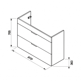 Тумба подвесная под раковину Jika Tigo 100 см белый H40J2164015001