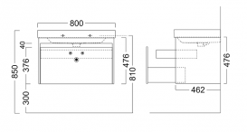 Тумба подвесная под раковину Kerama Marazzi Buongiorno 80 см МДФ белый BGN.80.1+1\WHT