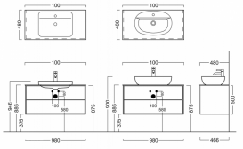 Тумба подвесная под раковину Kerama Marazzi Plaza Modern 100 см МДФ белый PL.M.100.2\WHT