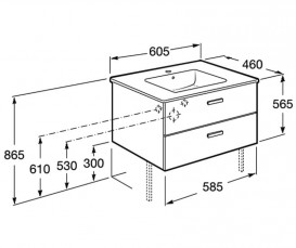 Тумба подвесная под раковину Roca Victoria 58.5 см МДФ береза A856575422