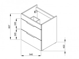 Тумба подвесная с раковиной для ванной Roca Suit 55х42,2 см белый глянец A85118A806