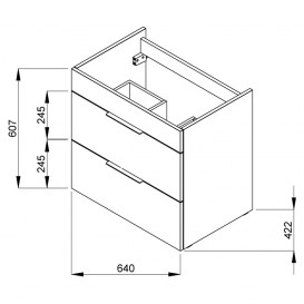 Тумба подвесная с раковиной для ванной Roca Suit 64х42,2 см белый глянец A851180806