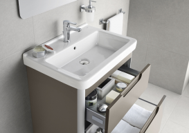 Тумба подвесная с раковиной для ванной Roca Dama-N 51,2х30,2 см серый антрацит глянец A851046153