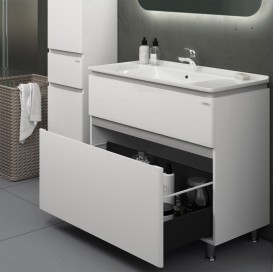 Тумба напольная Sanwerk Амата 80х46 см с раковиной Меркур белый MV0000790